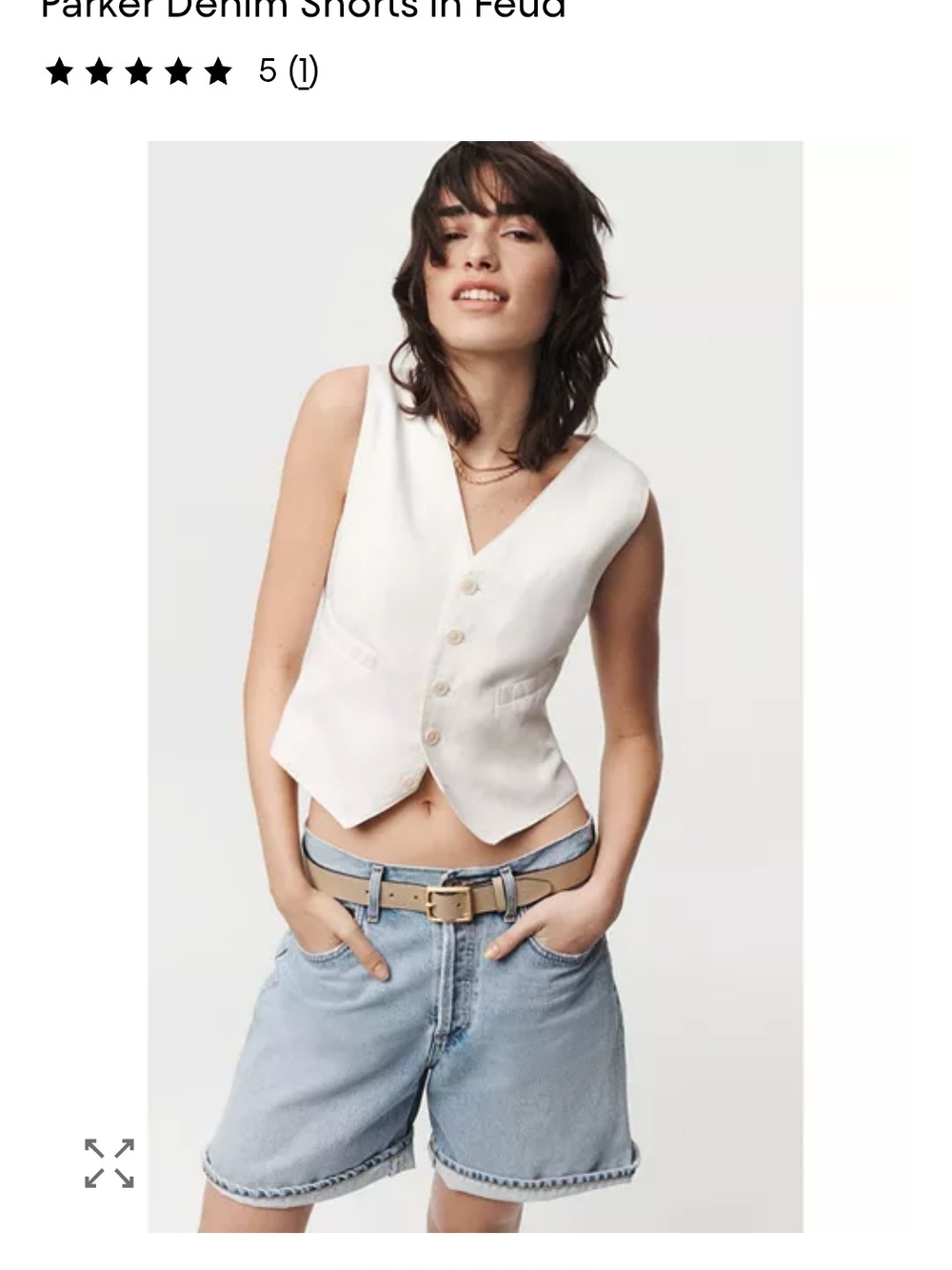 Agolde Ryder Light Wash Denim Shorts